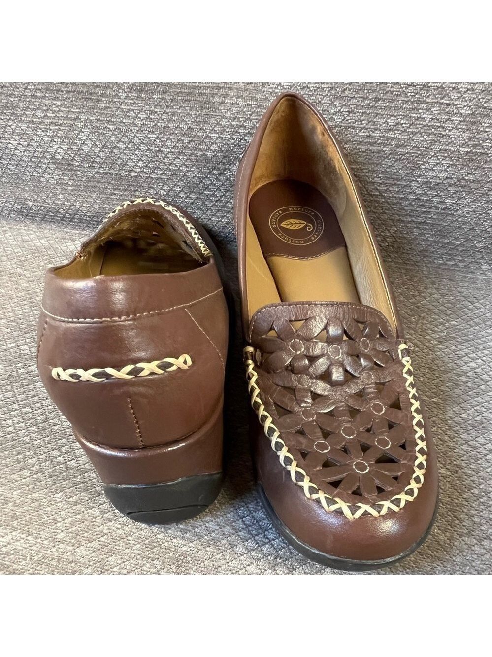 Nurture Gardner Women’s Brown Leather Wedge Loafers Comfort Heels 6.5 M EUC - Picture 12 of 14